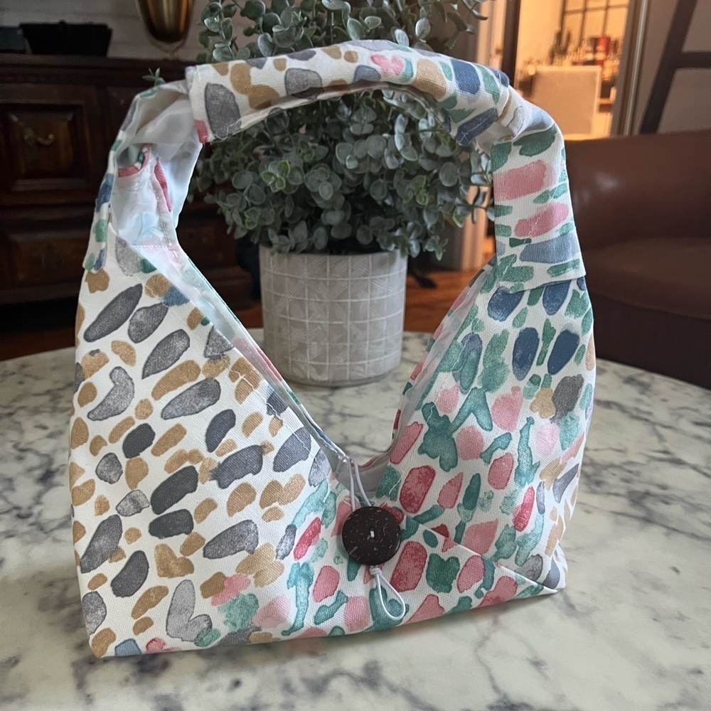 Mini Origami Boho shoulder purse handbag pocketbook Print Colorful Light Gold